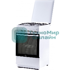 Плита газовая Flama N FG 24236 W белый, конфорок 4 газовых, духовка 50 л, 50 см x 85 см x 60 см