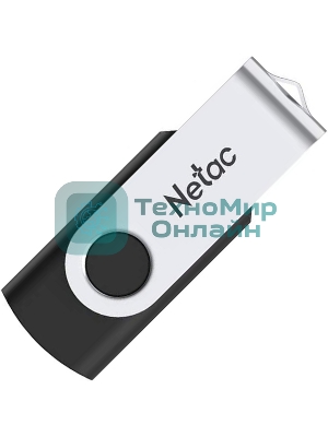 Флешка USB Netac U505 (NT03U505N-128G-20BK), 128Gb, USB 2.0, R/W 70/30, черный/серебристый