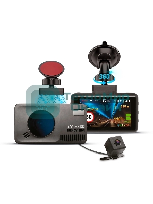 Видеорегистратор с радар-детектором TrendVision DriveCam Real 4K Signature LNA 2CH GPS ГЛОНАСС черный