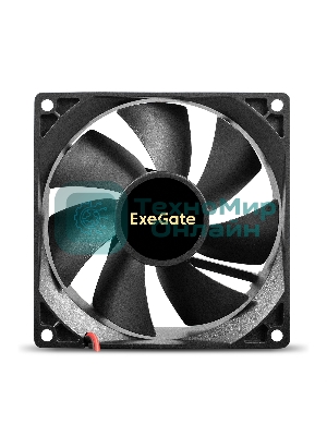 Вентилятор 12В DC ExeGate EX09225H2P (92x92x25 мм, Hydraulic bearing (гидродинамический), 2pin, 2100RPM, 25dBA)