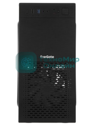 Компьютерный корпус Minitower ExeGate mEVO-7807-NPX400 (mATX, БП 400NPX 12см, 1хUSB+1хUSB 3.0, черный 1x12см с RGb подсветкой)