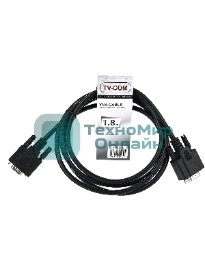 Кабель для монитора VGA (M) -) VGA (M), 1,5 м, TV-COM (QCG341AD-1.8M), ферритовые кольца
