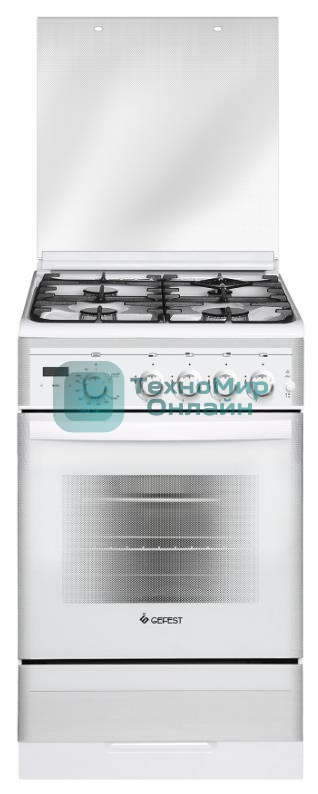 Плита газовая Gefest ПГ 5300-03 0040 белый, конфорок 4 шт, духовка 52 л, 50 см x 85 см x 58.5 см