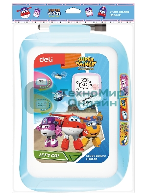 Доска магнитно-маркерная Deli EH50002 Super Wings магнитно-маркерная, лак, синий 20.5x28.6см пластик рама