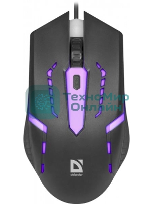 Мышь проводная Defender Flash MB-600L черный, 1200 dpi, USB, кнопки - 4