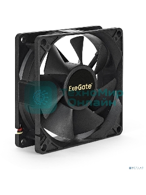 Вентилятор для корпуса ExeGate ExtraSilent ES08025H3P черный, 80 мм, 2000 об/мин, 19 дБ, 3 pin