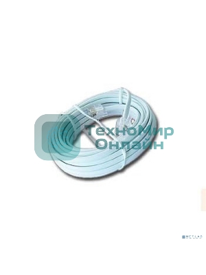 Кабель Cablexpert TC6P4C-2M телефонный аппарат-розетка 2 м белый