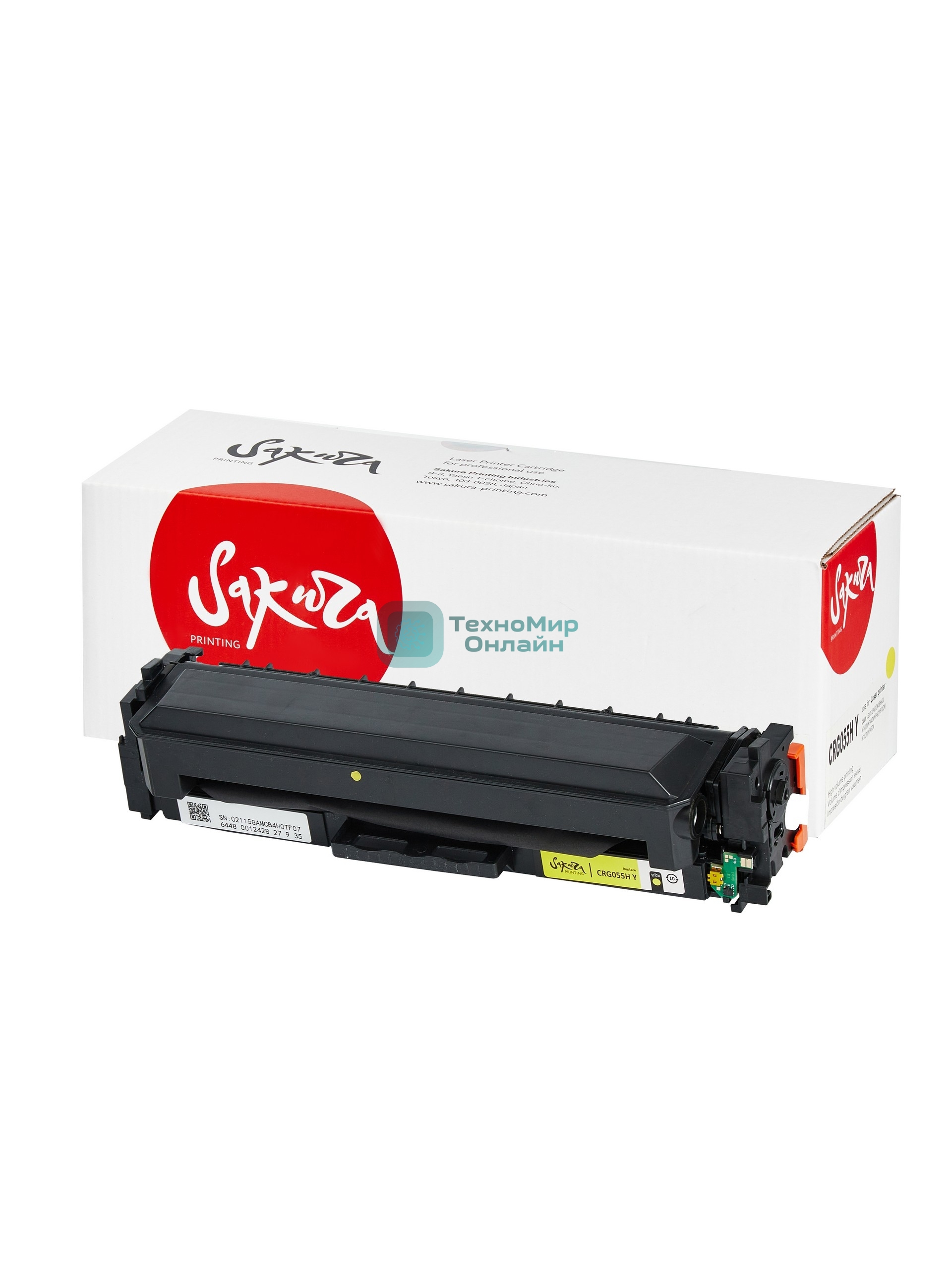 Картридж лазерный Sakura 055HY (3017C002) для Canon MF742/MF746CX/MF744CDW/LBP664CX/LBP663CDW/400M454DN/400M454DW/400M479DW/400M479FDN/400M479FDW, желтый, 5900 к. (чип без счетчика копий)