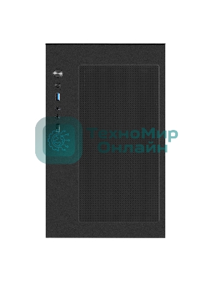 Компьютерный корпус Minitower ExeGate i3 SEA LE-NPX400 (mATX, БП 400NPX, 1*USB+1*USB 3.0, HD аудио, черный, передняя и боковая панели - закаленное стекло)
