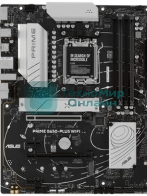 Материнская плата ASUS PRIME B650-PLUS WIFI, AM5, AMD B650, 4xDDR5, 4xSATA, 2xM.2, 1xPCIe 4.0 x16, 2xPCIe 4.0 x1, 1xDP, 1xHDMI, 1x2.5Gb LAN, Wi-Fi 6E, Bluetooth 5.3, 4xUSB-A 10Gbps, 2xUSB-A 5Gbps, 2xUSB-A 2.0, 5x3.5 мм, 7.1, ATX