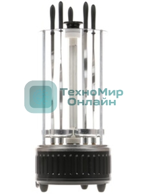 Электрошашлычница Centek CT-1461 -1000Вт, нагреватель из стали, Кнопка Вкл/выкл, вращ 12раз/мин