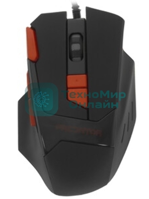 Мышь проводная Qumo Predator M80 черный, 3200 dpi, USB, кнопки - 8