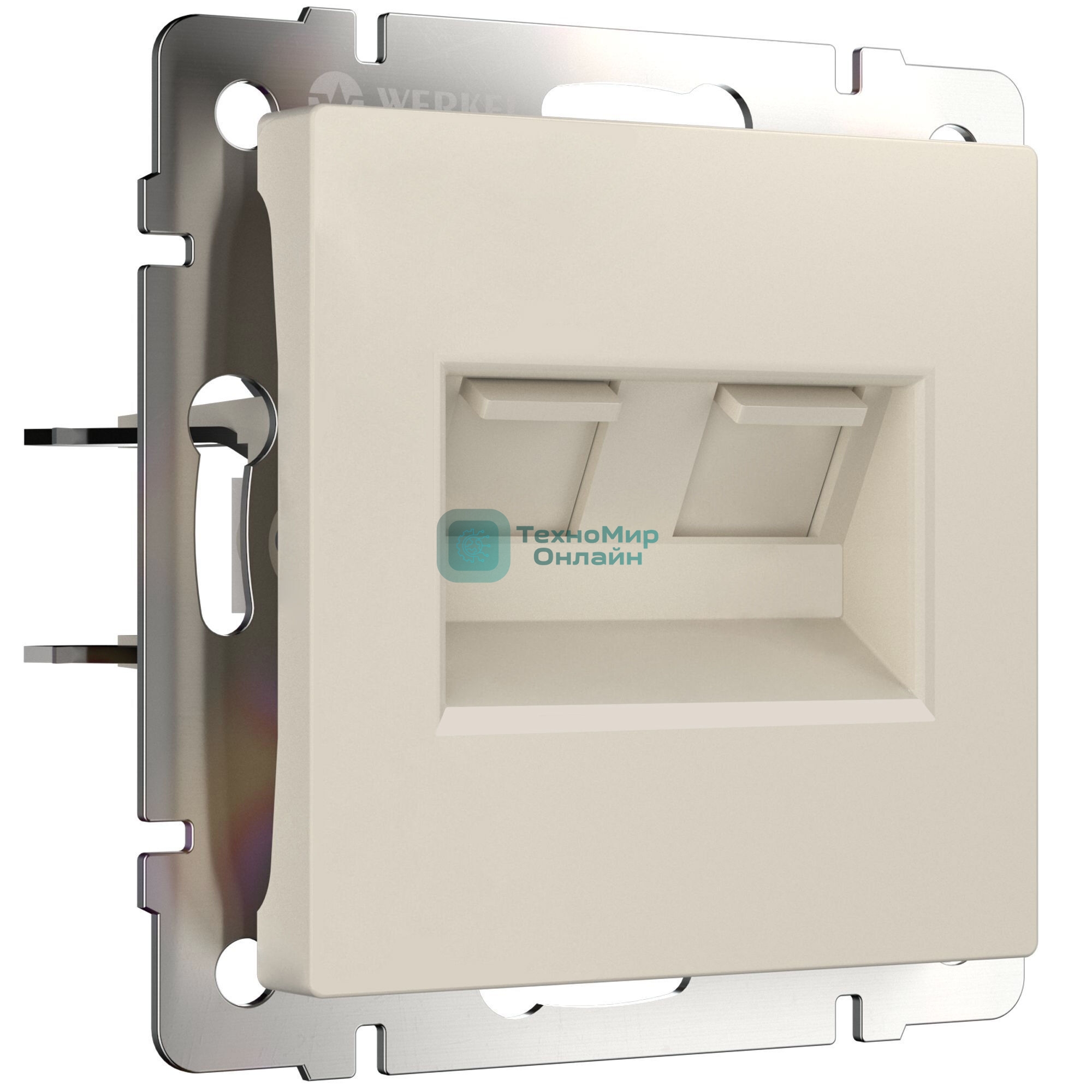 Розетка двойная Werkel Ethernet RJ-45 (айвори матовый) W1181162