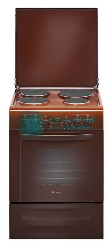 Плита электрическая Gefest 6140-03 0001 коричневый, конфорок 4 электрических, духовка 55 л, 60 см x 85 см x 60 см