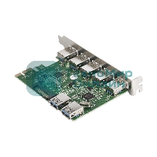 Контроллер ExeGate EXE-317 PCI-E 2.0, 5*USB 3.0 ext + 2*USB 3.0 int, разъем доп.питания (OEM)