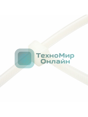 Хомут-стяжкa нeйлонoвая Rexant 250x3,6 мм, белая, упаковка 25 шт.