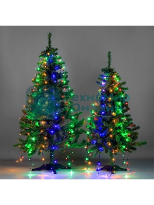 Елочная гирлянда с кольцом Neon-night, 7 нитей по 1,8 метра, цвет диодов мультиколор, не соединяется