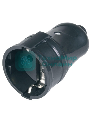 Розетка IEK ERP10-16-01-K02 РПп10-02-Ст разборная прямая с з/к 16А черная