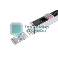 Вертикальный блок розеток ЦМО Rem-16 с выкл., 14 IEC 60320 C13, 10 C19, вход C20 16A, алюм., 33-38U (R-16-14C13-10C19-V-1420)