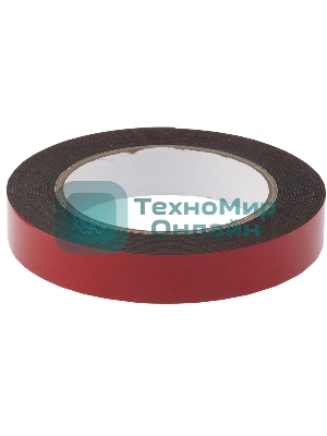 Лента клейкая Matrix на вспененной основе усиленная, двусторонняя, черная, 19 мм х 5 м