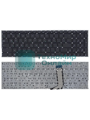 Клавиатура для ноутбука Asus X756 черная без рамки (горизонтальный Enter)