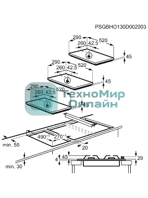Газовая варочная панель Electrolux EGC3322NVK черный