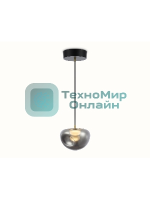 Подвесной светодиодный светильник Ambrella light LH12001 BK/GD/SM черный/золото/дымчатый 6W 3000K D180*145