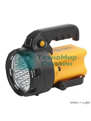 Фонарь-прожектор ЭРА PA-602 АЛЬФА 19 светодиодов, аккумулятор литий 3А·ч, ЗУ 220V+12V