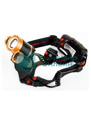 Фонарь налобный Ultraflash E1333 черный 4Вт лам.:светодиод. встроенный аккумулятор (13903)