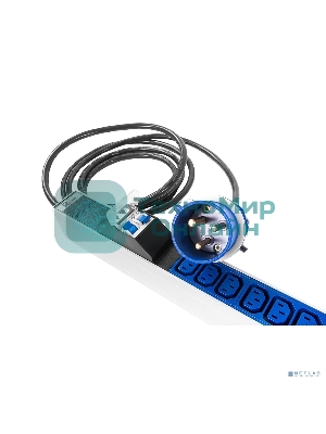 Блок силовых розеток Rem Rem-32, IEC 60320 С13 х 36, вход IEC 309, шнур 3 м, 1 463мм, однофазный 32А, автомат + индикатор, серый