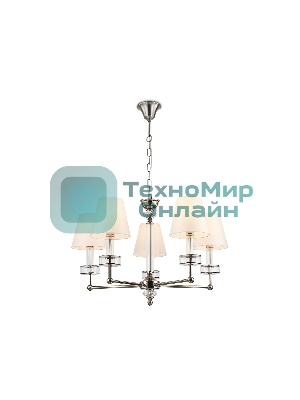 Люстра Ambrella light LH71001/5 BN/WH никель/белый E14*5 max 40W D670*1130