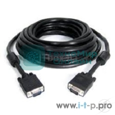 Кабель Gembird/Cablexpert VGA Premium, 15M/15M, 30м, черный, тройной экран, феррит.кольца