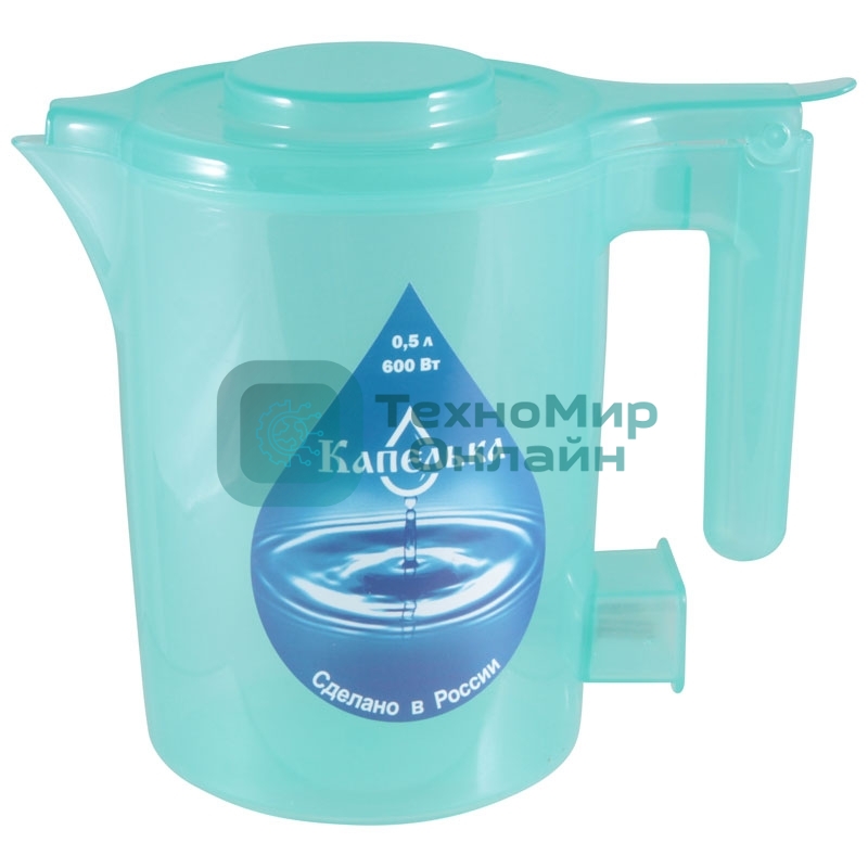 Чайник электрический Капелька, 0,5л., 600Вт, зеленый