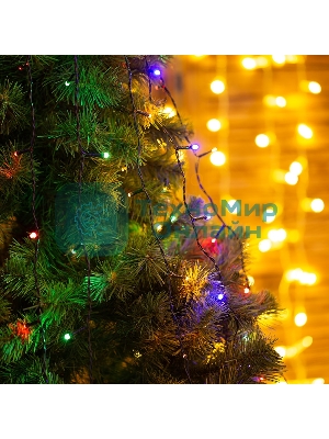 Елочная гирлянда с кольцом Neon-night, 7 нитей по 1,8 метра, цвет диодов мультиколор, не соединяется