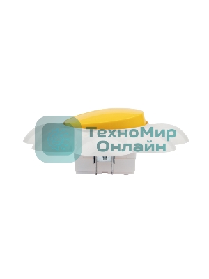 Выключатель двухклавишный Kranz HAPPY Ромашка скрытой установки, желтый/белый