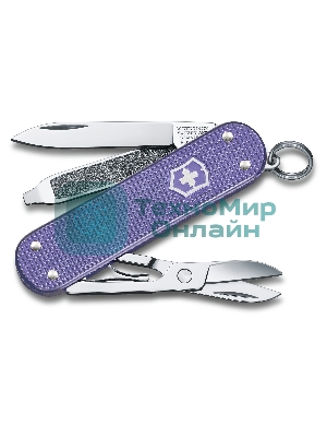 Нож перочинный Victorinox Classic Electric Lavender (0.6221.223G) 58мм 7 функций карт.коробка