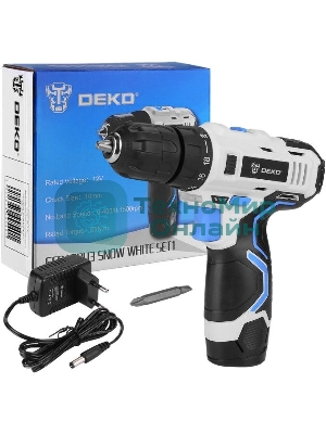 Дрель-шуруповерт Deko GCD12DU3, 12 В, 1.5 Ач, 32 Нм, щеточный