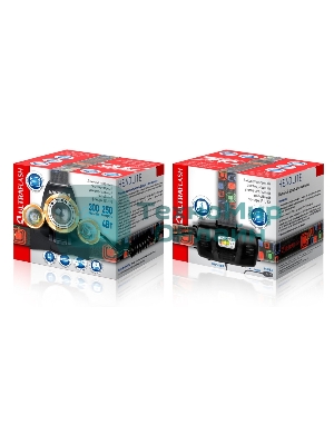 Фонарь налобный Ultraflash E1333 черный 4Вт лам.:светодиод. встроенный аккумулятор (13903)