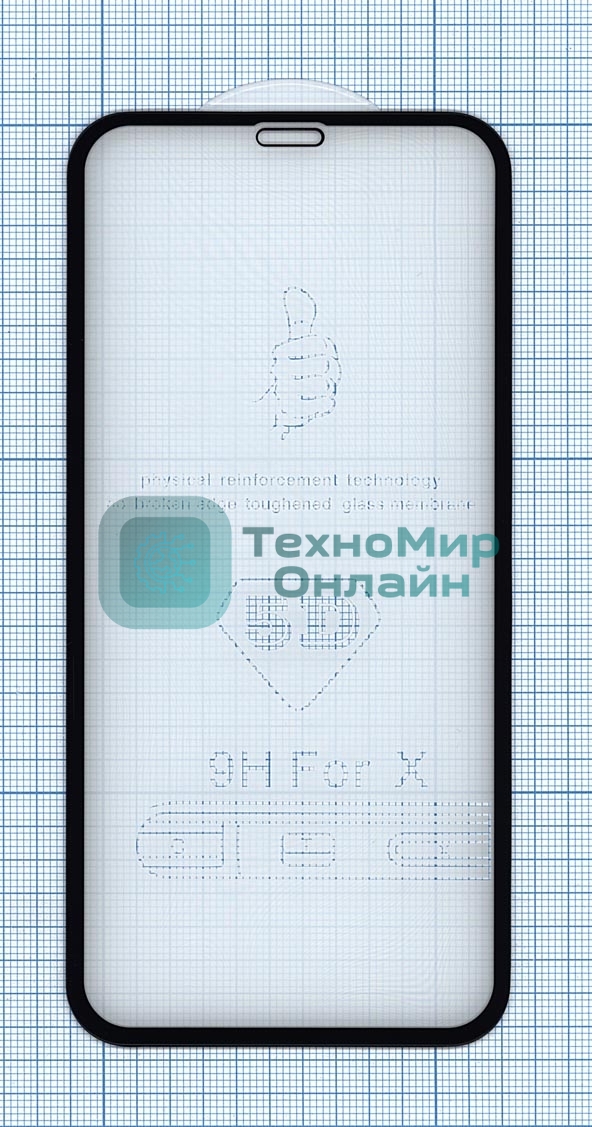 Защитное стекло 5D для Apple iPhone XS черный