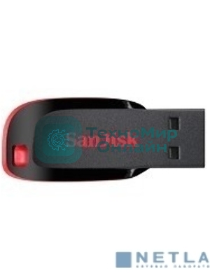Флешка USB Sandisk CZ50 Cruzer Blade (SDCZ50-008G-B35), 8Gb, USB 2.0, R/W 15/4, черный/красный