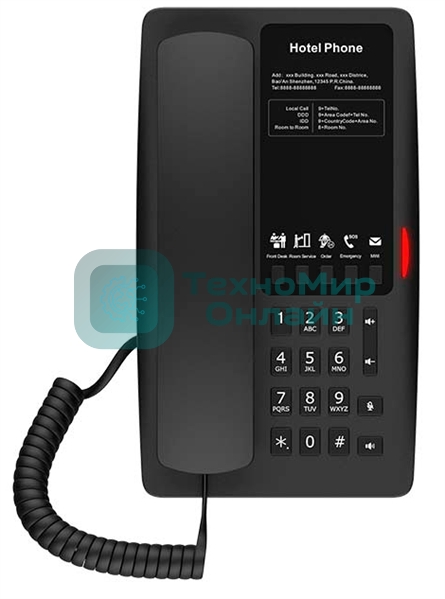 Гостиничный IP-телефон Fanvil H4 WIFI Hotel Phone 2 SIP Lines 1 USB Port for phone charging 6 Soft keys prograммable service hotline Hotspot: PoE HD Voice PSU