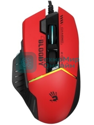 Мышь проводная A4Tech Bloody W95 Max Sports красный/черный оптическая (12000dpi) USB (10but)