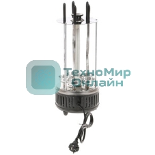Электрошашлычница Centek CT-1461 -1000Вт, нагреватель из стали, Кнопка Вкл/выкл, вращ 12раз/мин