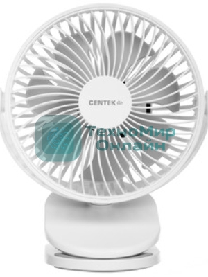 Вентилятор Centek CT-5045 белый, настольный, 5 Вт, 4 скорости, 15 см