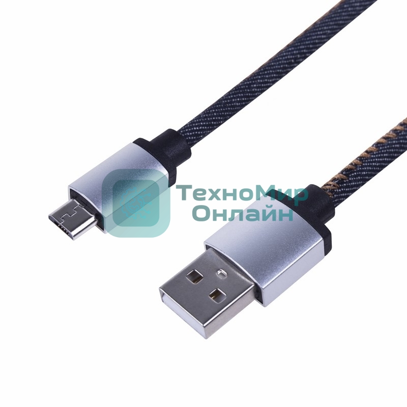 Кабель Rexant USB кабель MicroUSB, шнур в джинсовой оплетке