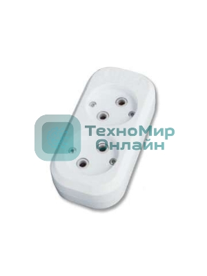 Колодка удлинителя 2-м АВС-пл. без заземл. UNIVersal E202