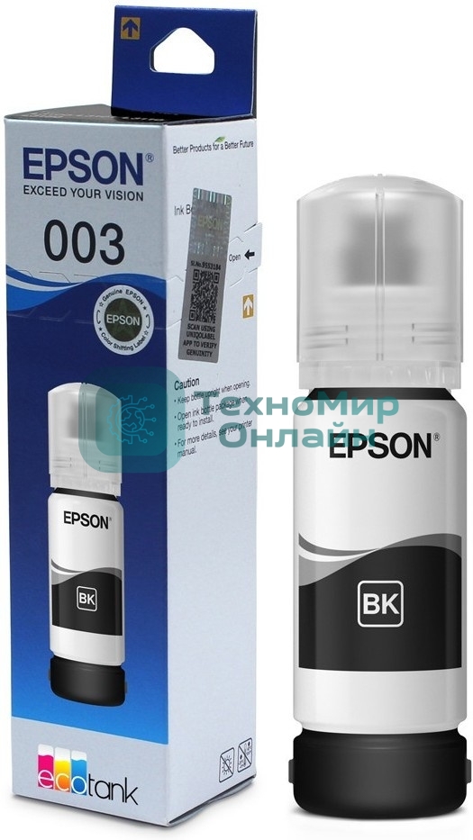 Чернила Epson C13T00V198 черный (65 мл.) для L11050, L1110, L1210, L3101, L3110, L3156, L3210, L3215, L3216, L3250, L3256, L3258, L3260, L3550, L3556, L5290