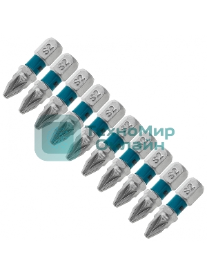 Набор бит Gross 11340 РZ2x25, сталь S2, 10 шт