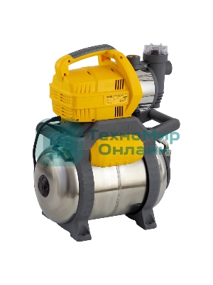 Насосная станция PSХ950X, 950 Вт, 3300 л/ч, ресивер 24 л, подъем 38 м, нержавейка Denzel