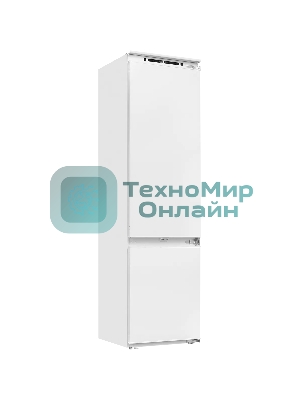 Встраиваемый холодильник Kuppersberg RBN 1960, High-Tech, объем 267 л, скользящий фасад, электронное управление, No Frost, антибактериальный пластик, звуковой сигнал при открытой дверце, перенавешиваемые двери, LED освещение, уровень шума 41 дБ, энергоэффективность А+, белый